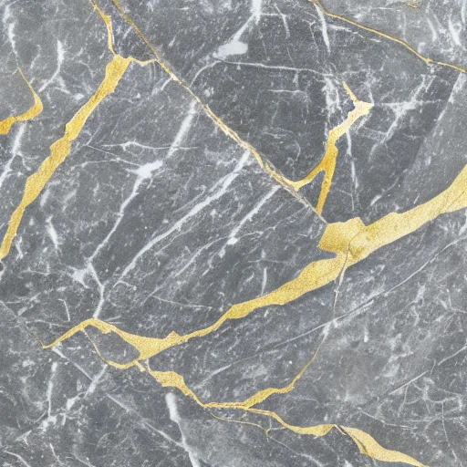 Grey marble with gold veins, close up view