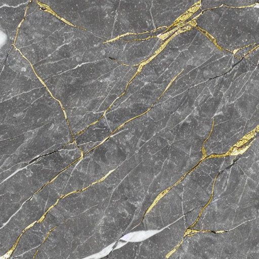 Grey marble with gold veins, close up view